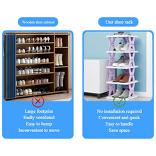 Foldable Shoe Rack (1 Pc, 6 Layers): Space-Saving, Entryway Storage